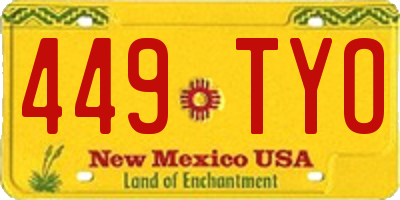 NM license plate 449TYO