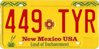 NM license plate 449TYR