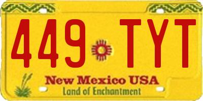NM license plate 449TYT