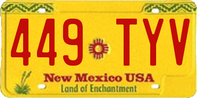 NM license plate 449TYV