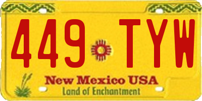 NM license plate 449TYW