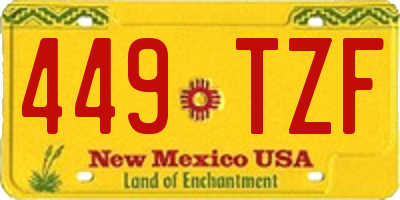 NM license plate 449TZF