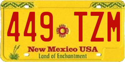 NM license plate 449TZM