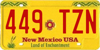 NM license plate 449TZN