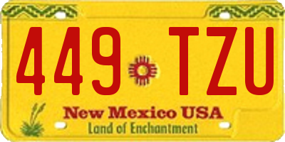 NM license plate 449TZU