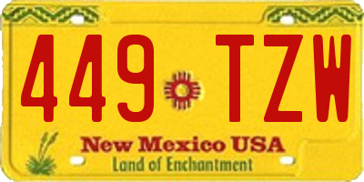 NM license plate 449TZW
