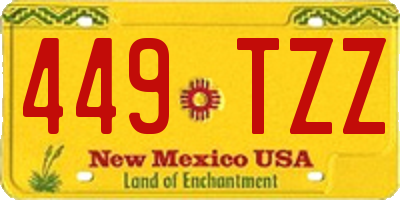 NM license plate 449TZZ