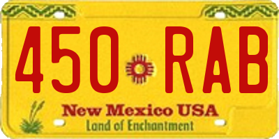 NM license plate 450RAB