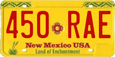 NM license plate 450RAE