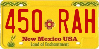 NM license plate 450RAH