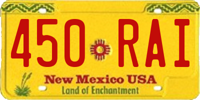 NM license plate 450RAI