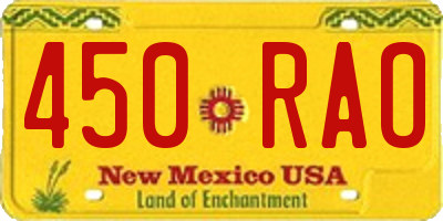 NM license plate 450RAO