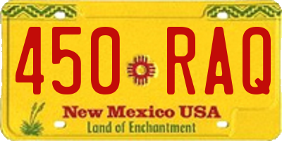 NM license plate 450RAQ