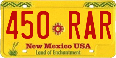 NM license plate 450RAR