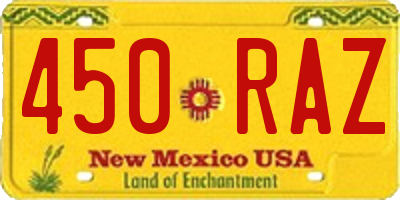 NM license plate 450RAZ