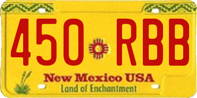 NM license plate 450RBB