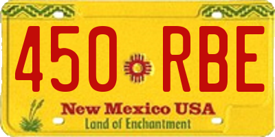 NM license plate 450RBE