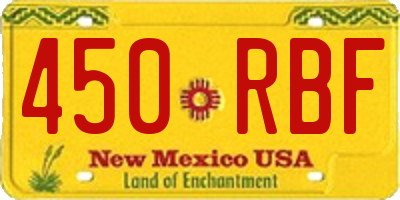 NM license plate 450RBF