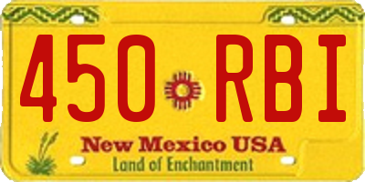 NM license plate 450RBI