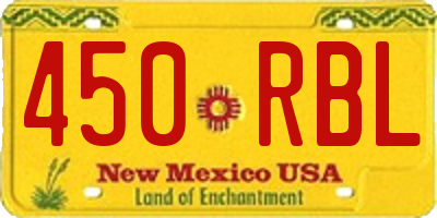 NM license plate 450RBL