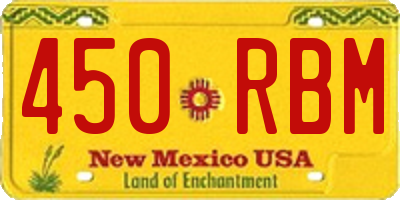 NM license plate 450RBM