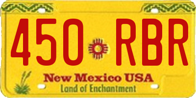 NM license plate 450RBR