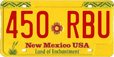 NM license plate 450RBU