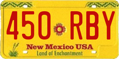 NM license plate 450RBY