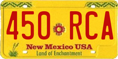 NM license plate 450RCA