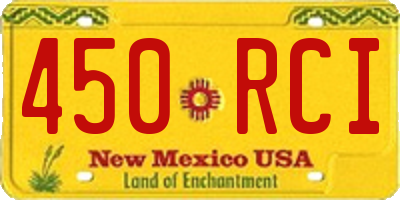 NM license plate 450RCI