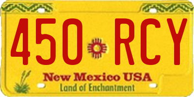 NM license plate 450RCY