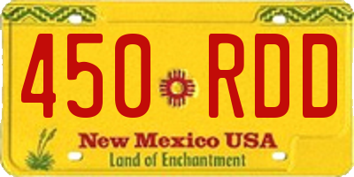 NM license plate 450RDD