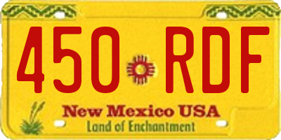 NM license plate 450RDF