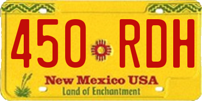 NM license plate 450RDH
