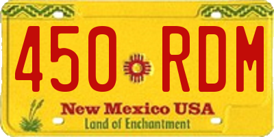 NM license plate 450RDM