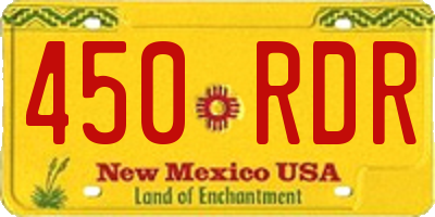 NM license plate 450RDR