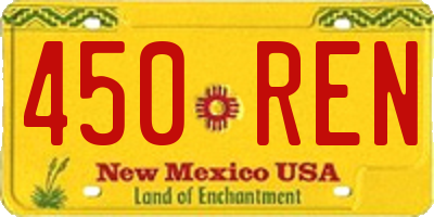 NM license plate 450REN