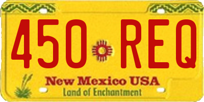 NM license plate 450REQ