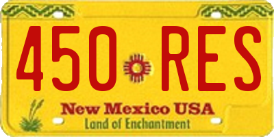 NM license plate 450RES