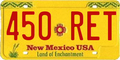NM license plate 450RET