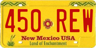 NM license plate 450REW