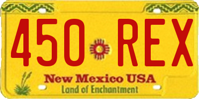 NM license plate 450REX