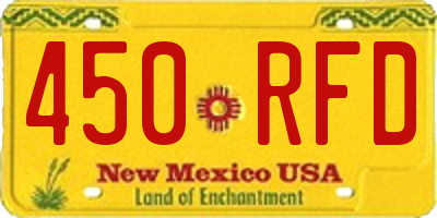 NM license plate 450RFD