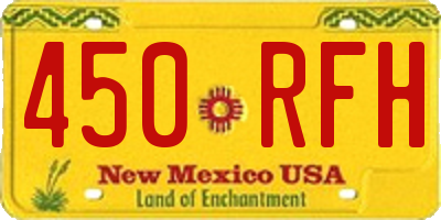 NM license plate 450RFH