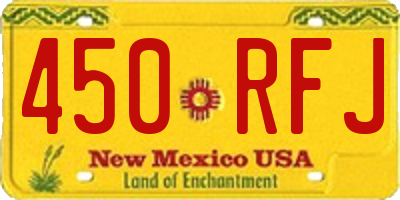 NM license plate 450RFJ