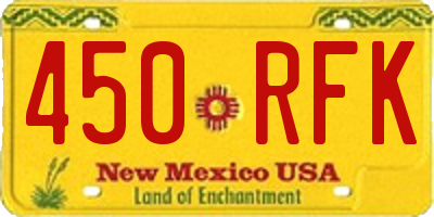 NM license plate 450RFK