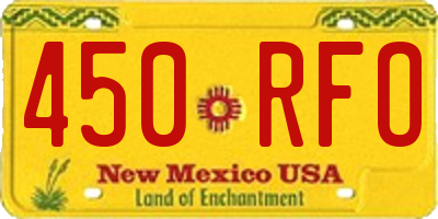 NM license plate 450RFO