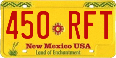 NM license plate 450RFT