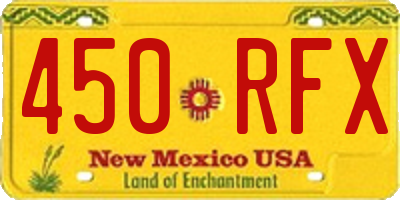 NM license plate 450RFX