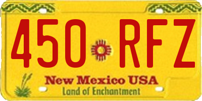 NM license plate 450RFZ